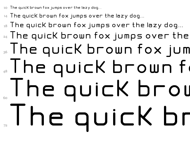 Proportional TFB font waterfall